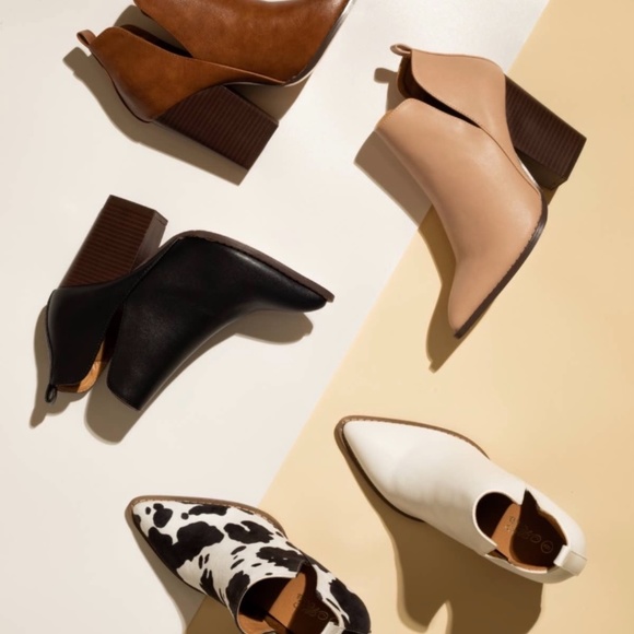 Cow Print Faux Leather Booties - Picture 2 of 3